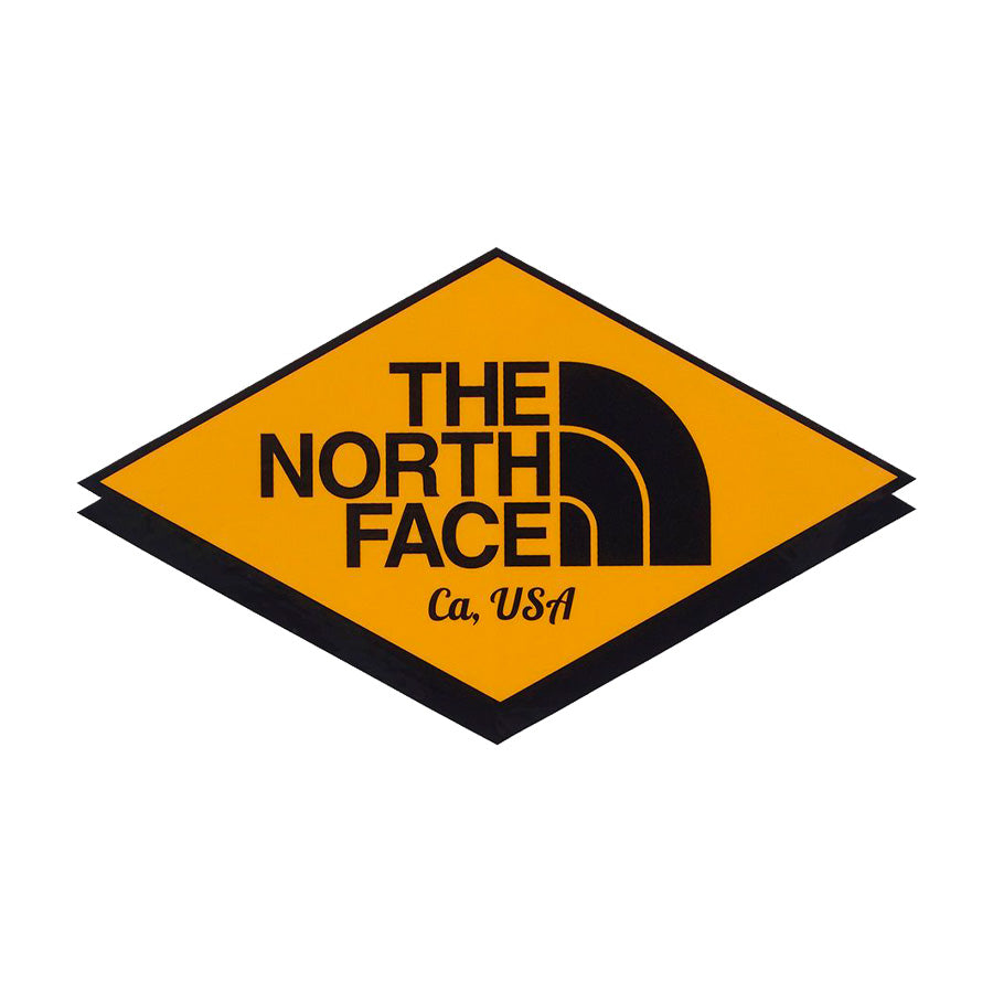 THE NORTH FACE TNFプリントステッカー コーションイエロー 正面平置き NN32514