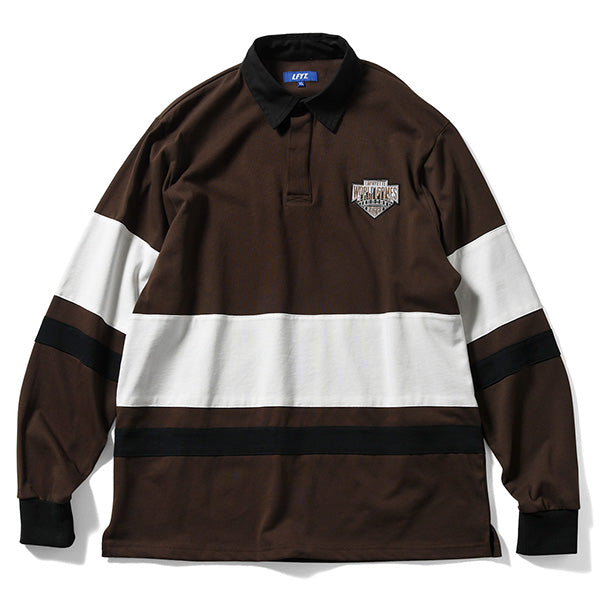 RUGBY ラガーシャツ 黒と白 エンブレム付き rag001_c061210-02