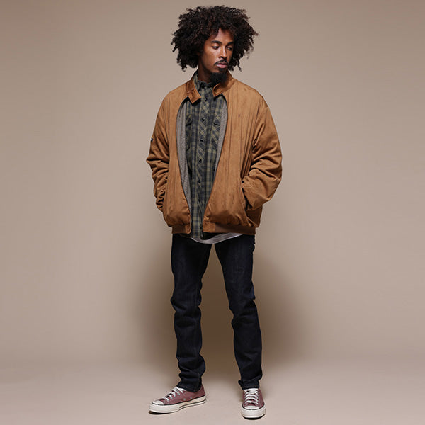 Faux Suede Harrington Jacket