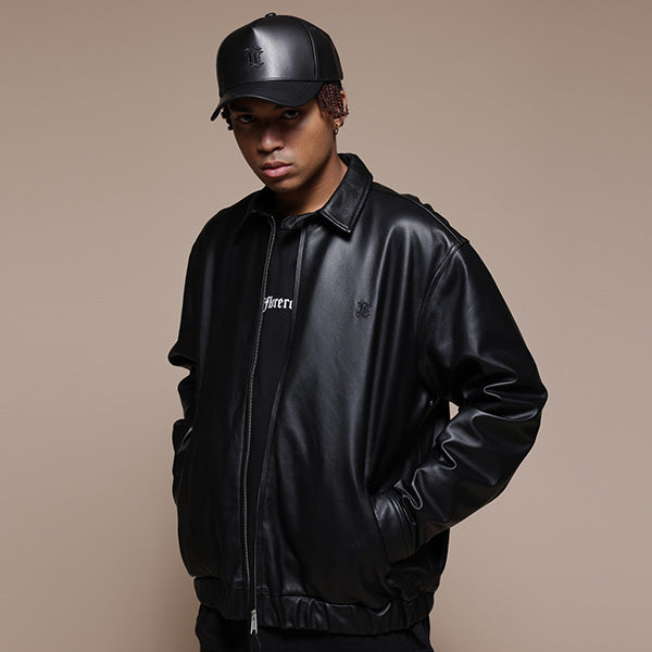 LFYT MONOGRAM LF LOGO LAMB LEATHERJACKET