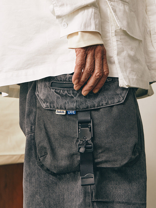 LFYT × LAKH - RECYCLED DENIM FUNCTIONAL TEN POCKETS CARGO