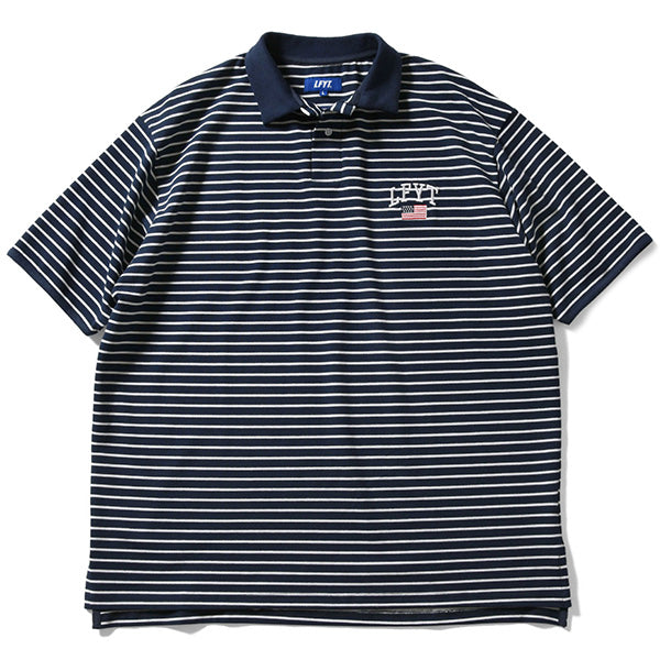 LFYT Old Glory Arch Logo Striped Polo Shirt
