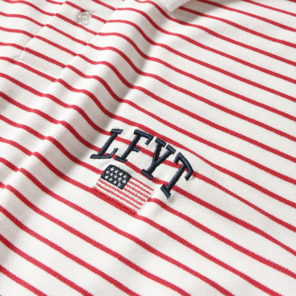 LFYT Old Glory Arch Logo Striped Polo Shirt